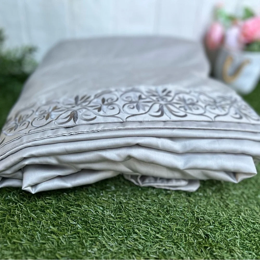PURE PARIMA Certified Egyptian Cotton Ariane Duvet Cover grey size KING $295 NEW